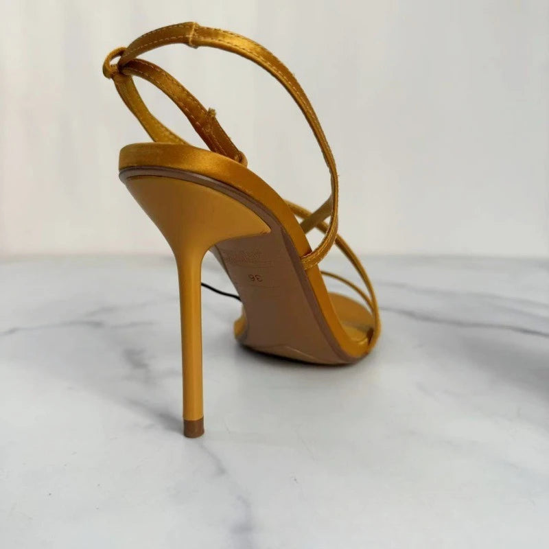 Super High Heels Women Party Shoes Elegant Open Toe Fashion Design Cross Strap Banquet Stiletto Bridal Luxury Modern Sandals