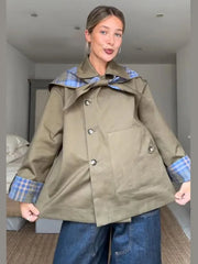 Casual Double Sided Women Coats Loose Long Sleeve Turn-Down Collar Pocket Female Jacket 2026 Autumn Fashion Lady Outwear New