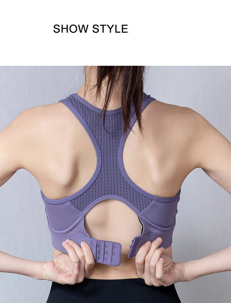 Plus Size Women's Sports Bra High Support Breathable Moisture Wicking Running Workout Fitness Athletic Underwear