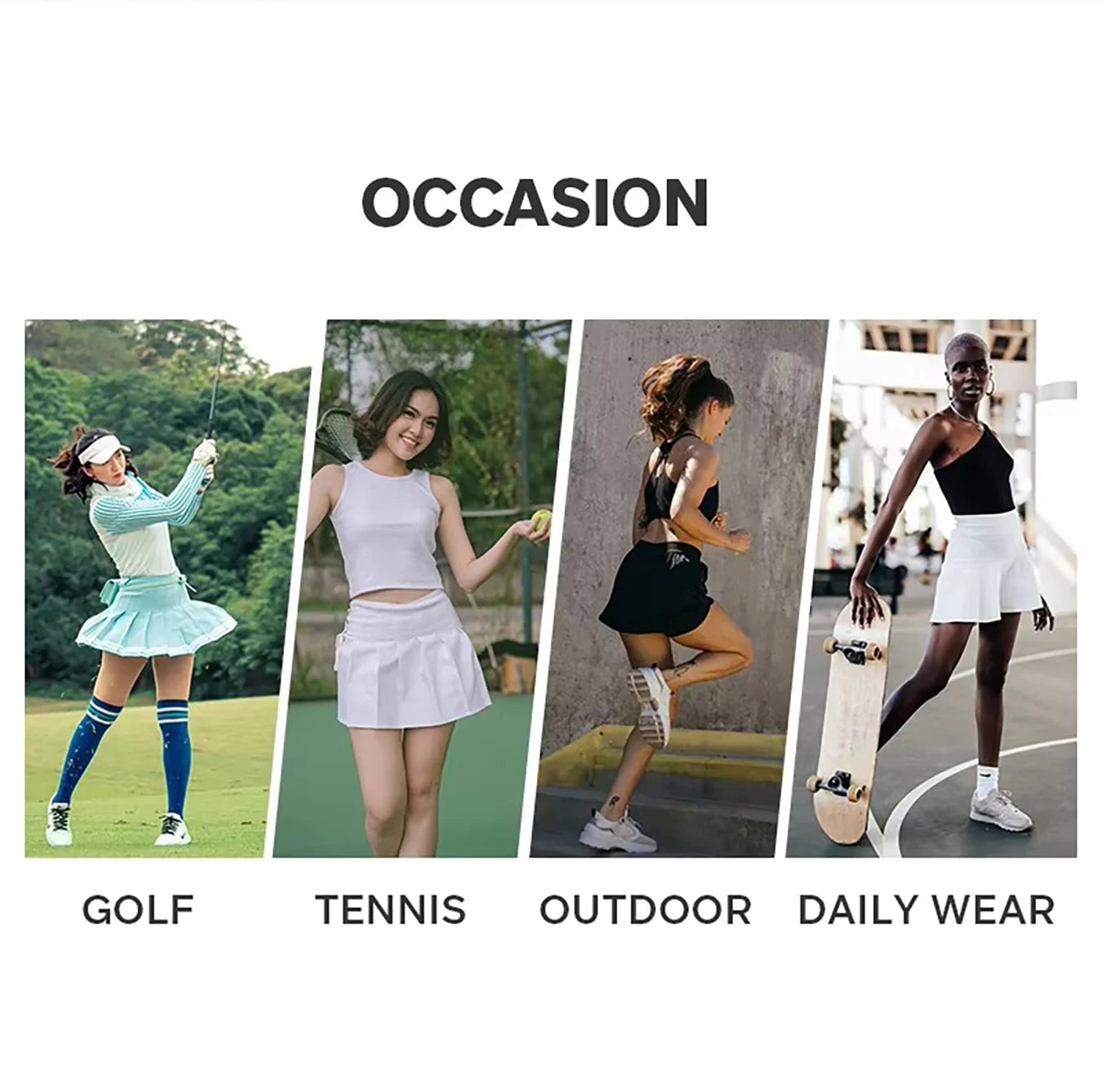 Women Tennis Skirt Women Fitness Sports Skirt With Built-In Shorts Yoga Fitness High Elastic Girl Sweatpants Skirts Golf Skorts
