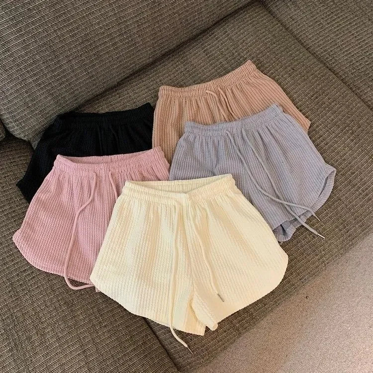 High Waist Drawstring Sweat Shorts