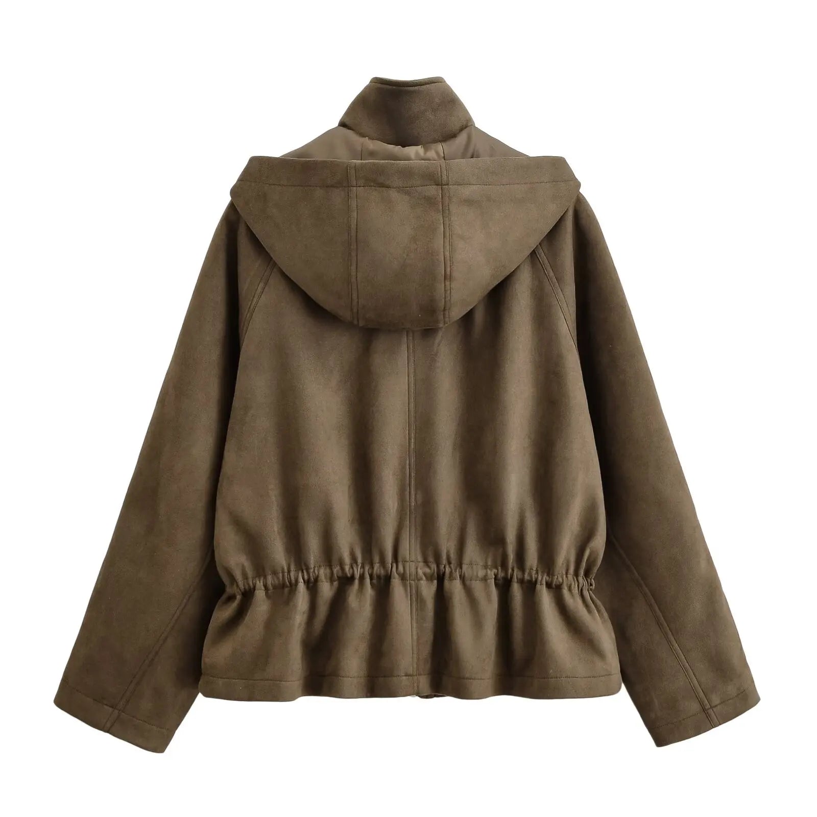 Elegant Hooded Double Breasted Jacket