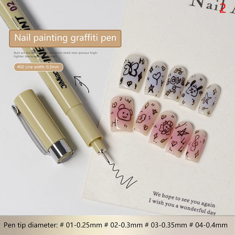 Nail Art Graffiti Line Pen Gel Painting Waterproof Wire Drawing Pen Detail Sketching Pen Nail Design Tools