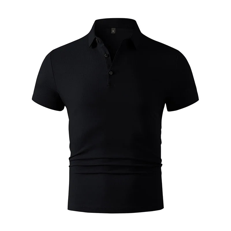 2026 New Men's Casual and Fashionable Simple Collared Short Sleeved Polo Shirt Summer Comfortable Breathable and Versatile Top
