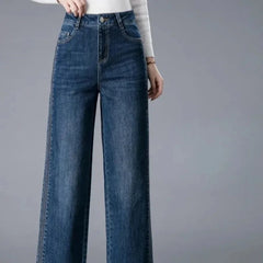 Trousers New In High Waist Shot Wide Leg Womens Jeans 2025 Korean Style Cool Unique Vibrant Stretched Xxl Denim Pants for Women