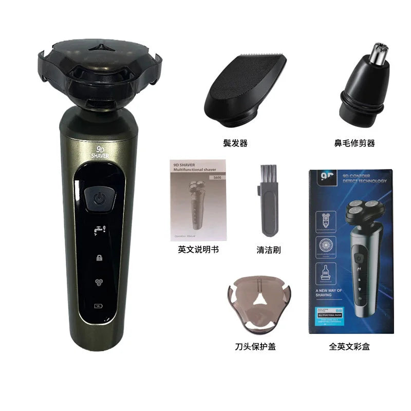 Electric Shavers for Men Waterproof Electric Trimmer Razor Wet &amp Dry Use Rechargeable Battery Rotary Shavers Machine Shaving