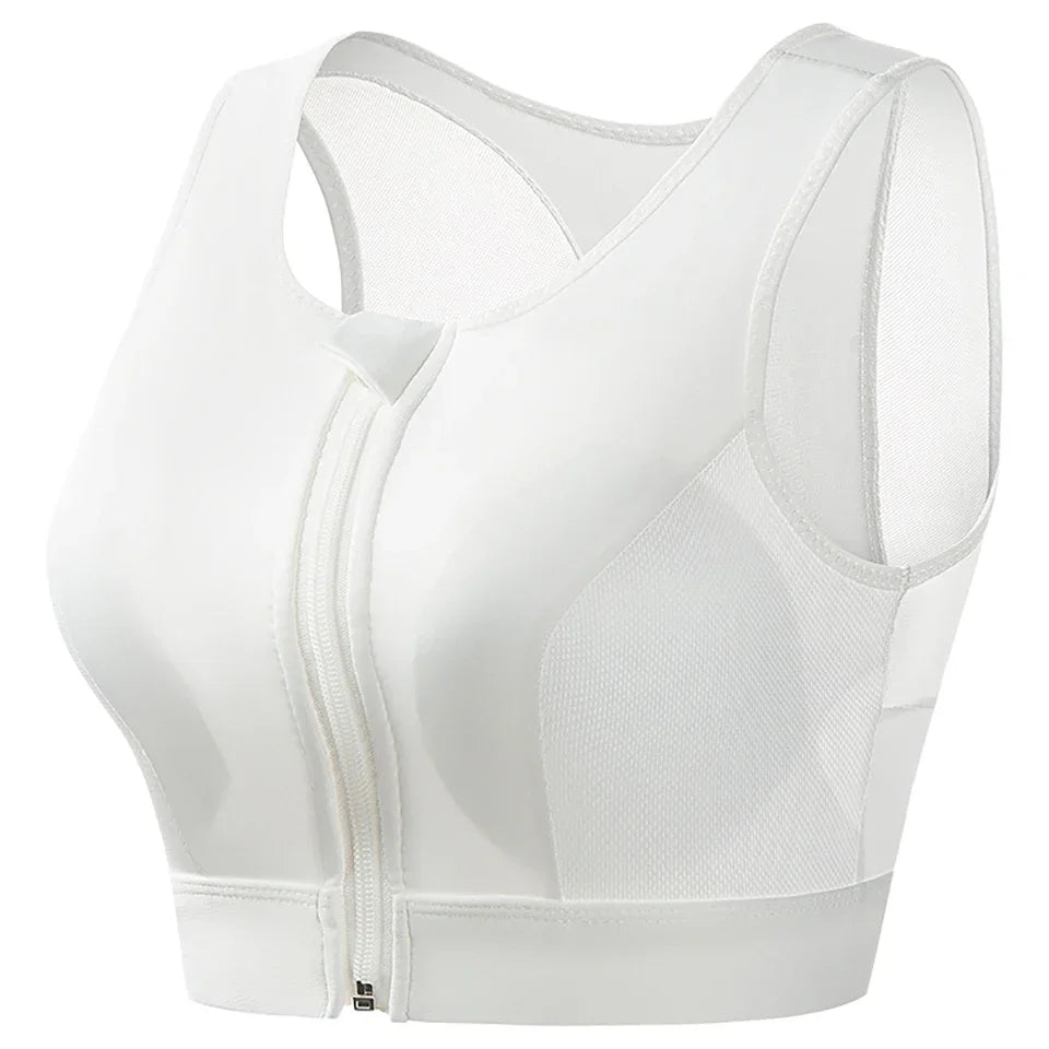 Plus Size Sports Bra Front Closure Longline Bras Padded Workout Crop Tank Top for Running Workout Gym Yoga Vest