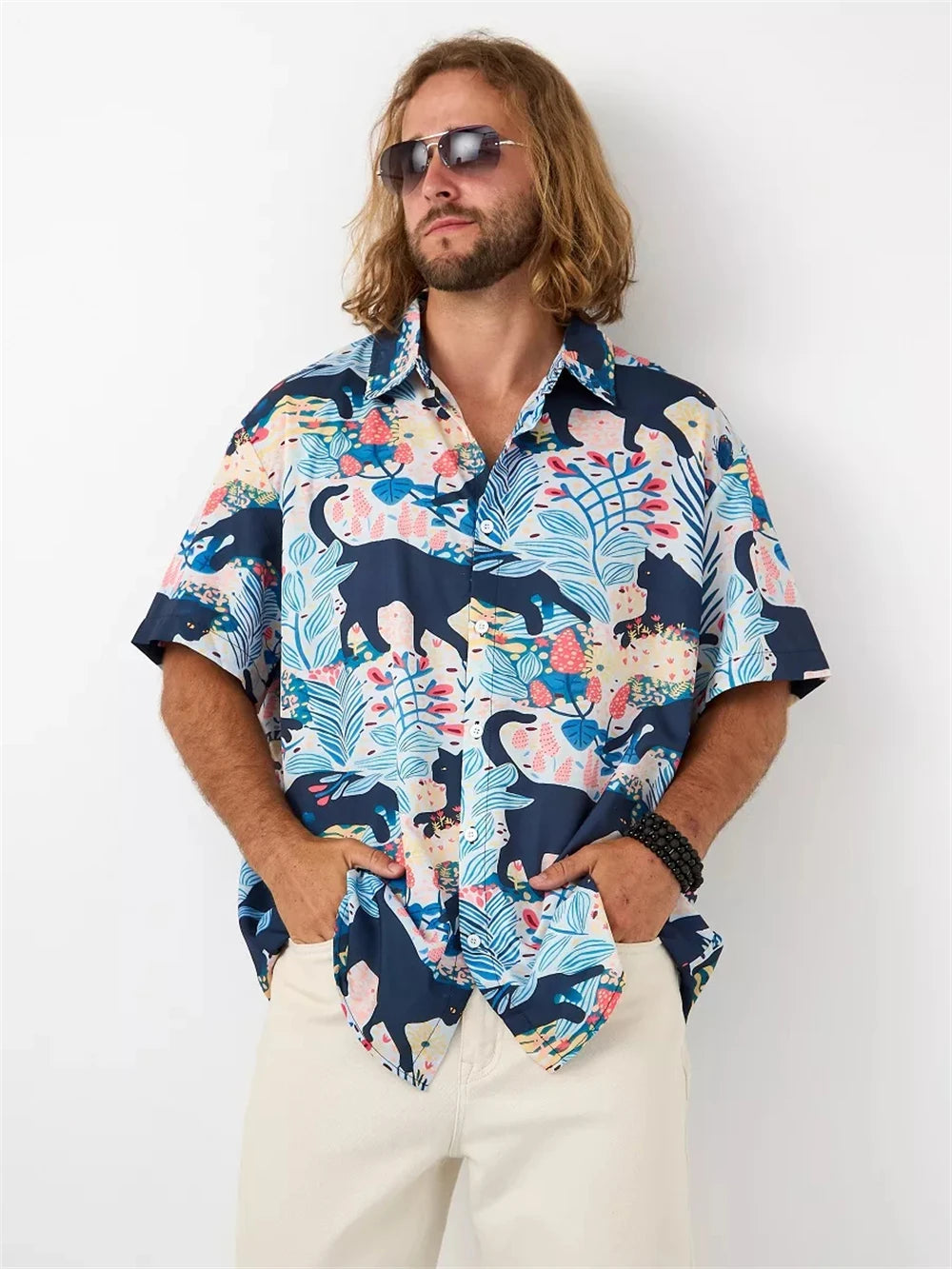 Floral 3D Print Casual Shirt