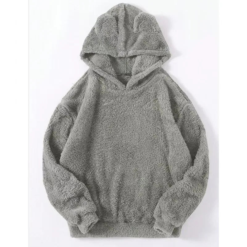 Men’s Plush Rabbit Ears Fleece Hoodie