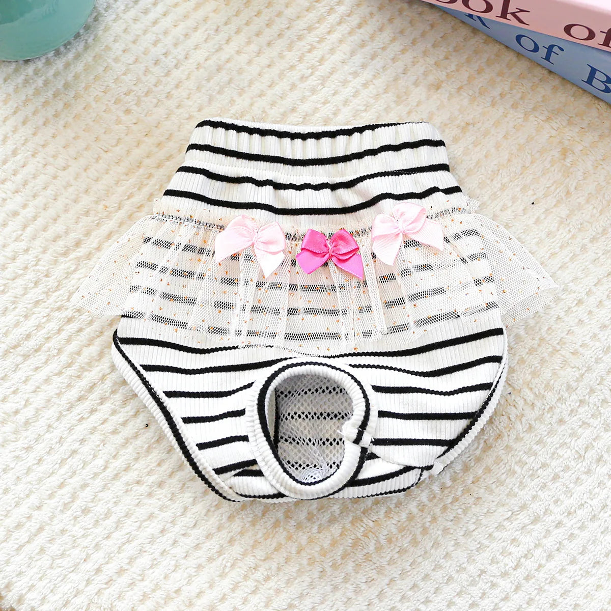 Striped Cotton Puppy Panties Set