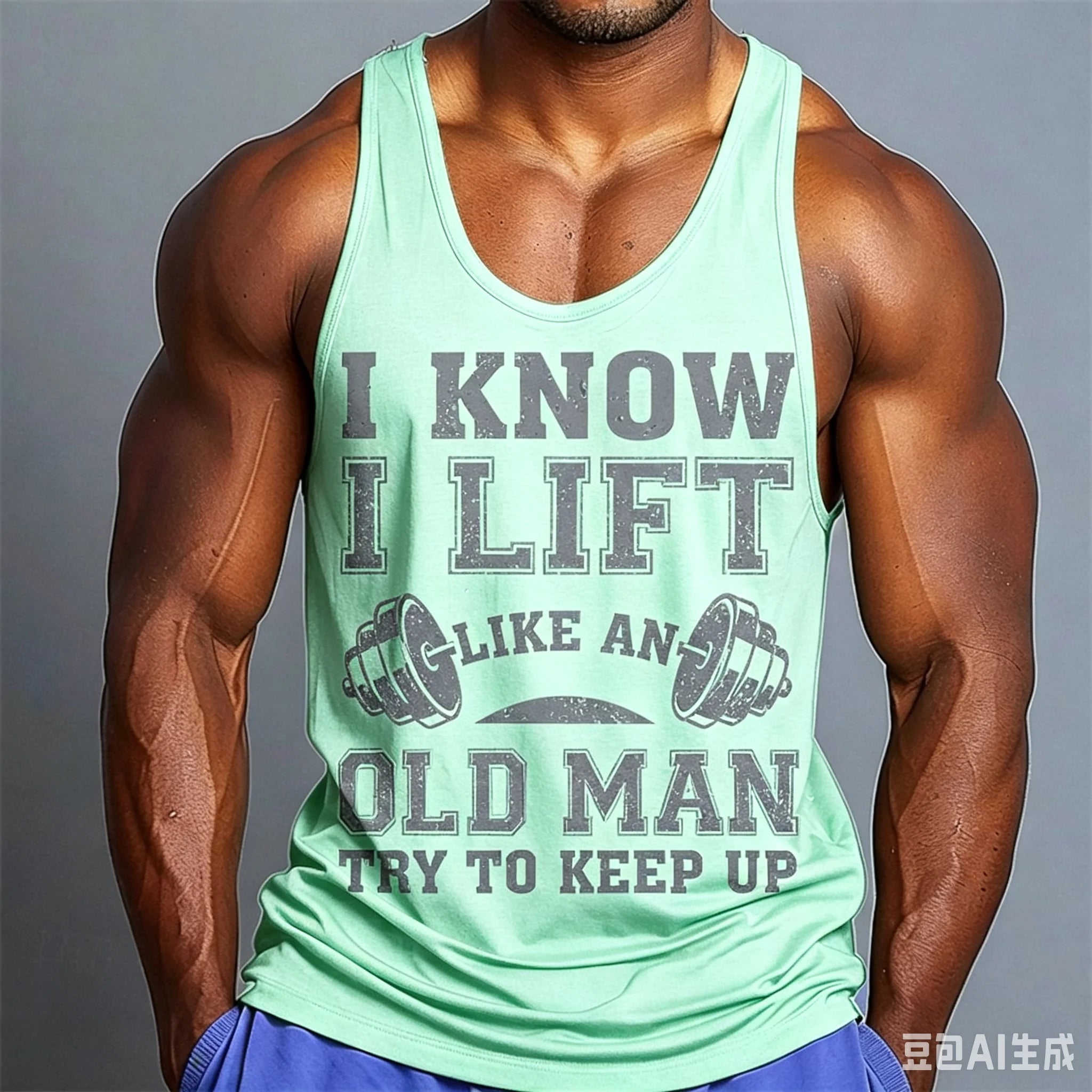 Men I Know I Lift Like An Old Man Graphic Tank Top, Sleeveless Gym Workout Muscle Vest, Casual Fitness Sports Tank Shirt