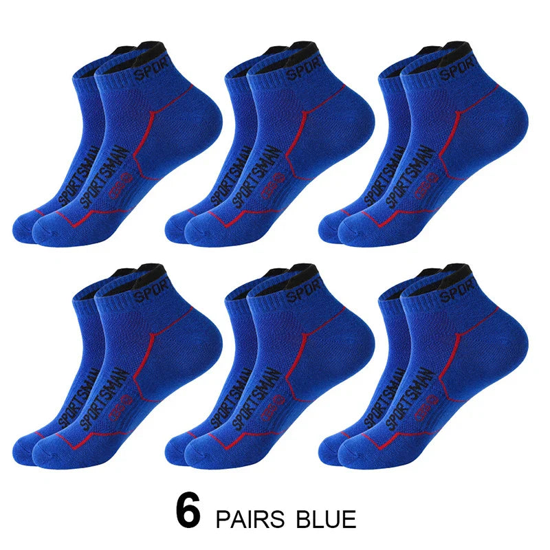 Men’s Cotton Mesh Ankle Sports Socks – 6 Pairs