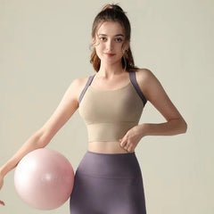 Women's One-Cup Sports Bra Shockproof Anti-Sagging for Running High-Intensity Yoga Fitness Wear Beautiful Back Design