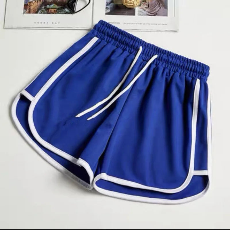 Women yoga Shorts Summer Outer Wear Mid-Waist Casual Loose Straight Pants Lady Stylish Thin Breathable Wide Leg Gym Short Pants