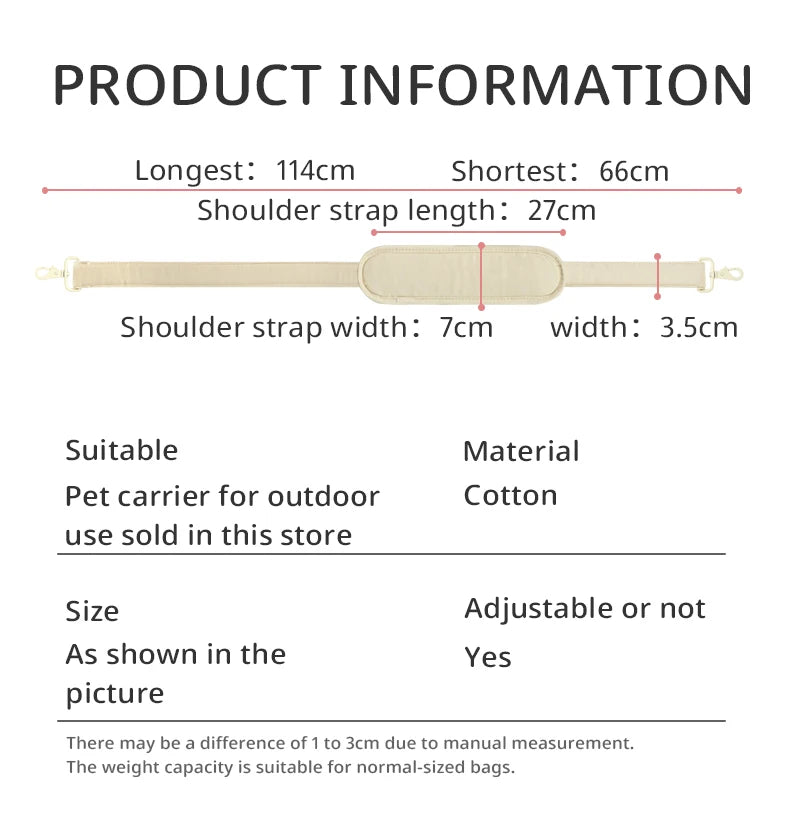 Pet Bag Accessories Anticlinal Belt Pet Bag Articles for Going Out