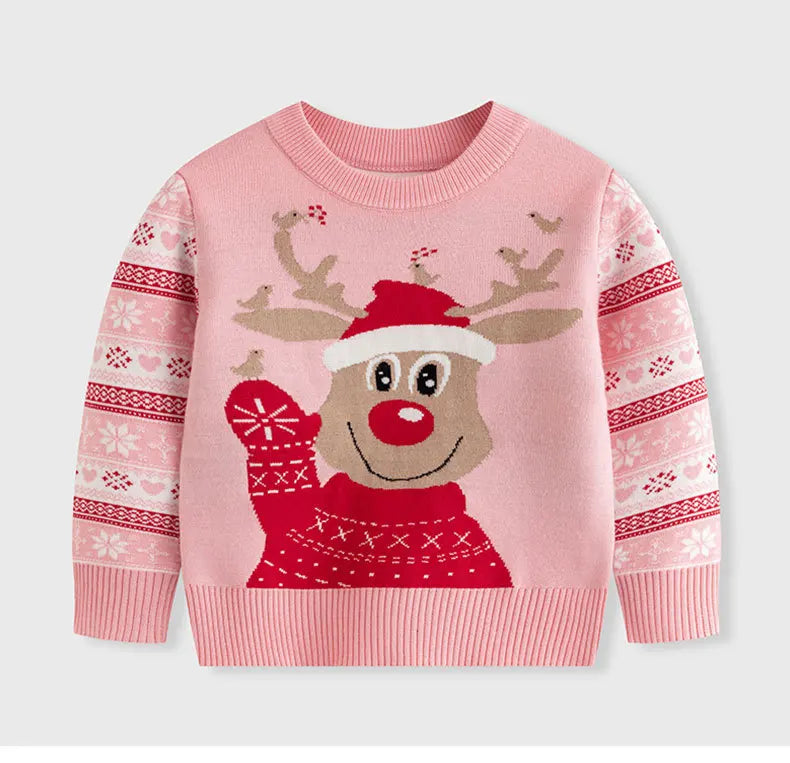 Winter Cartoon Knit Kids Pullover Sweater