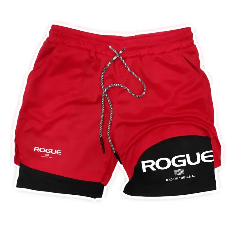 Rogue Gyms Men's Sports Shorts  Four Seasons Sportswear 2-in-1  Double Layer Tight Shorts  Sports Shorts