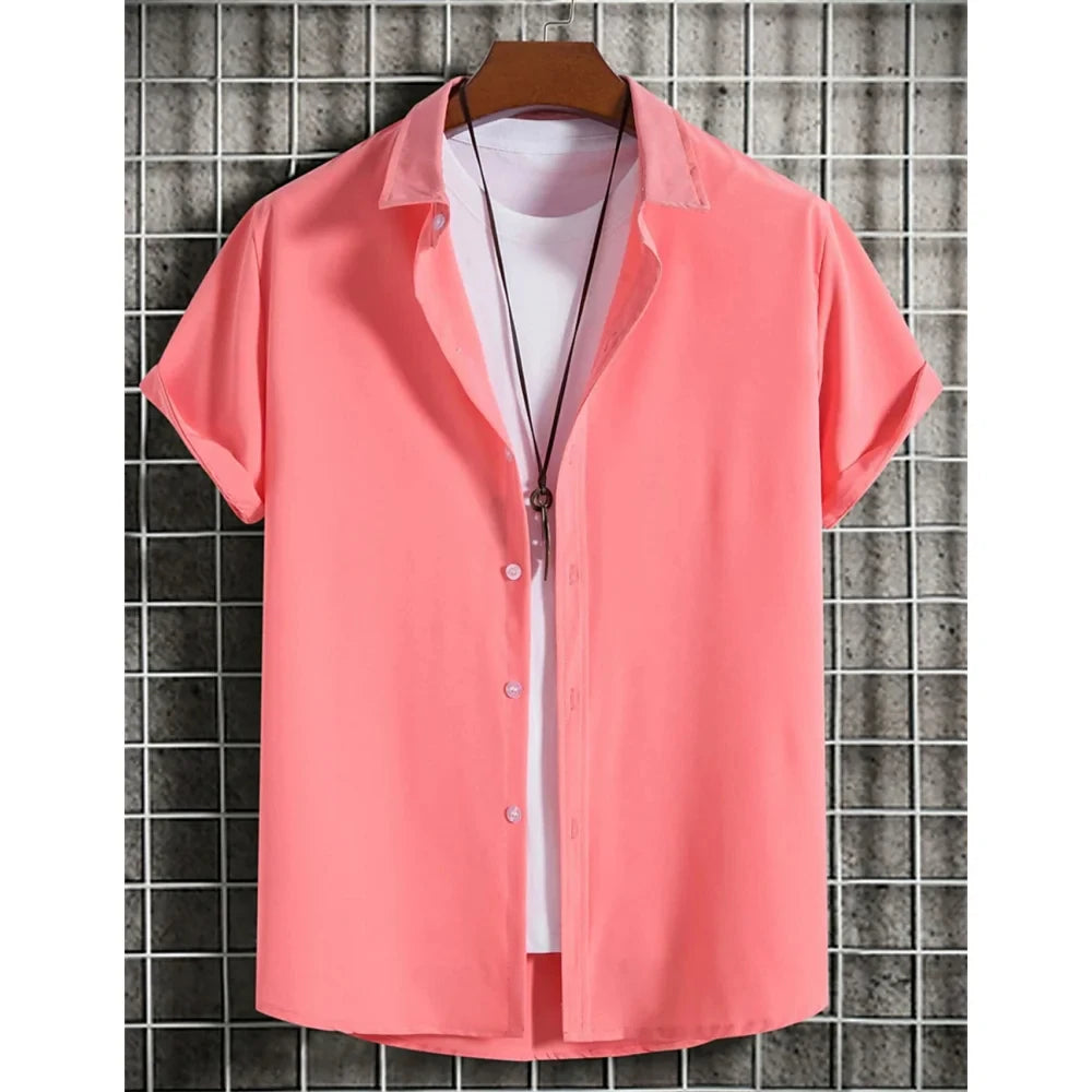 HawaiianMen’s Shirts 3D Solid Color Print Loose Oversized Shirts and Shirts High Quality Men’s Beach Party Sweatshirts Stylish
