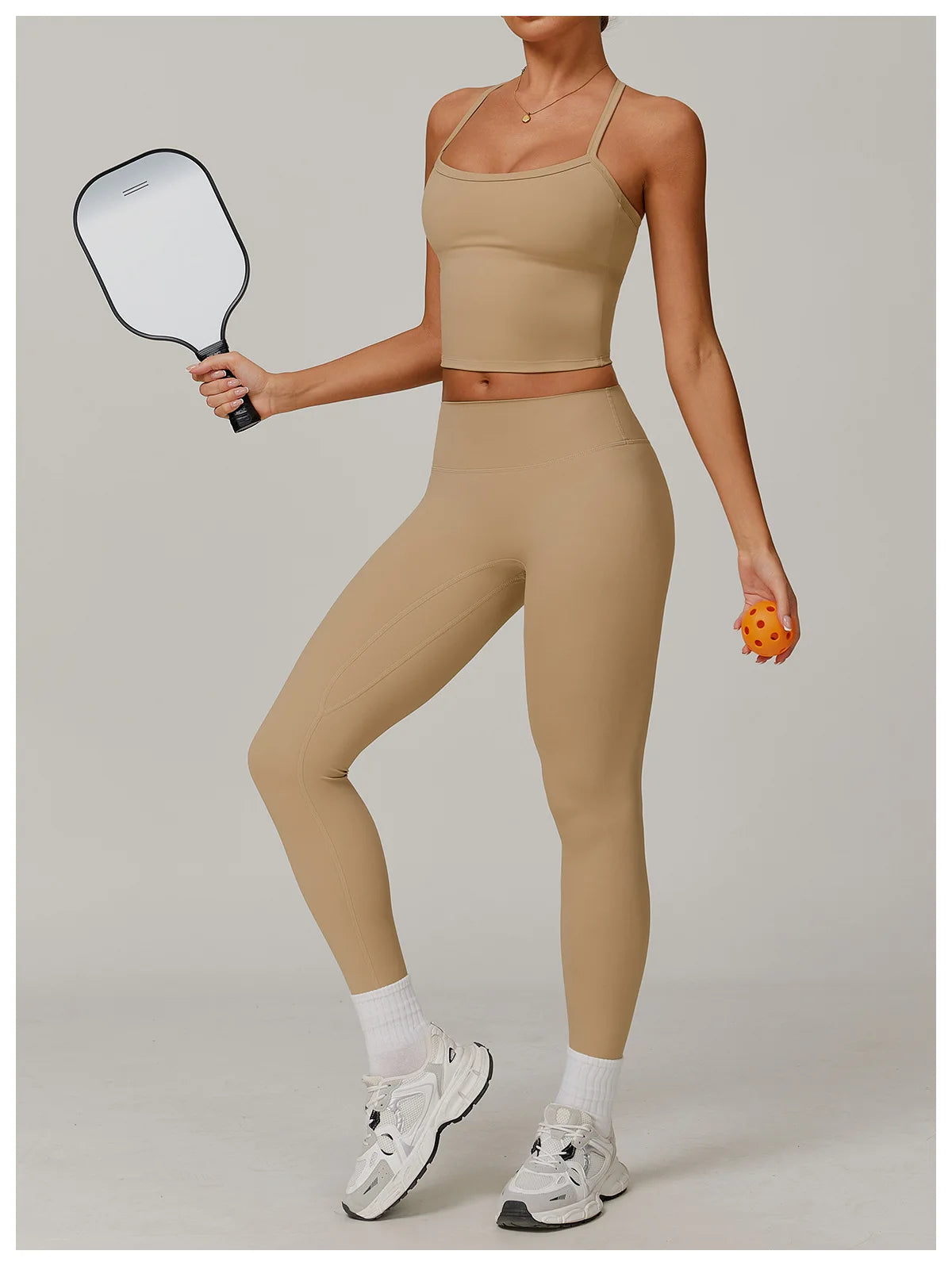 Fitness Leggings High Rise Hip Lift Brushed Soft Material For Ladies Outdoor Elastic Slim Fit Outer Wear Sports Tight Pants