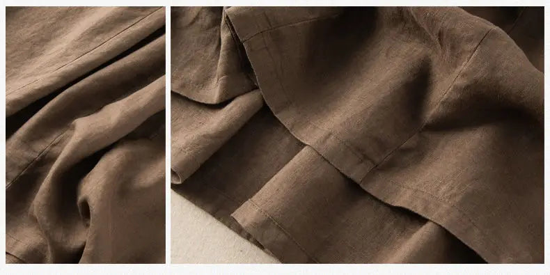 Women's Skirt Cotton Linen Casual Straight Skirts Woman Fashion 2026 Summer Loose Solid Color Button Long Skirts for Women