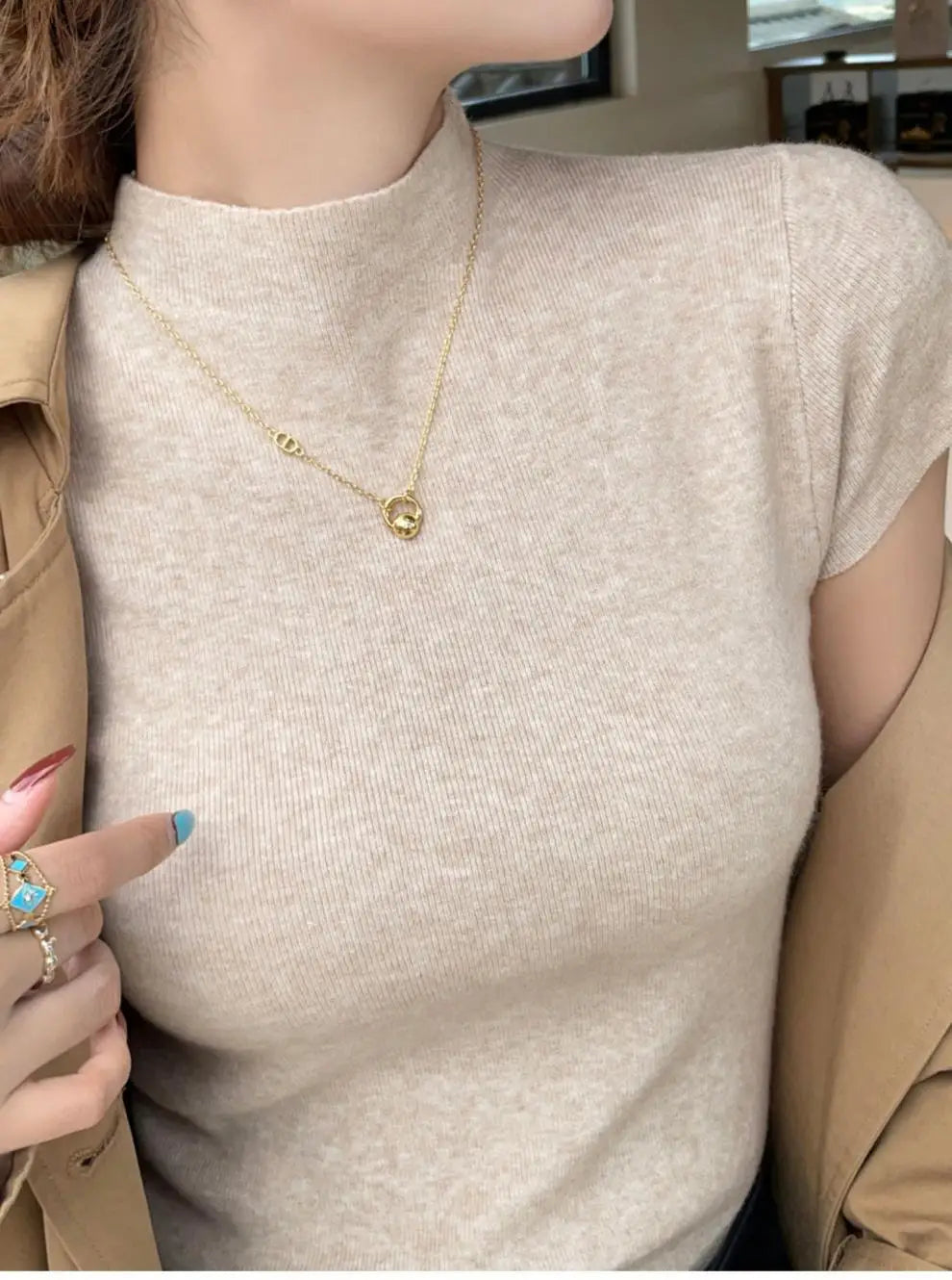 Knitted 2025 New Basic Sweaters Fashion Women Turtleneck Solid Thin Short Sleeve Slim Pullovers Streetwear Bodycon Sweater