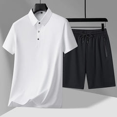 polo Shirts + shorts 2024 summer new style fashion Sportswear Men's Casual Sets Male Fashion shirts and shorts full size M-4XL