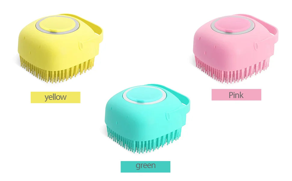 Blue Yellow Shampoo Dispenser Brush
