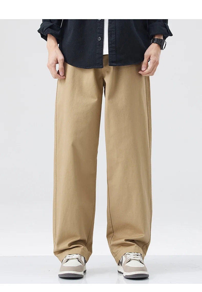 Retro Cotton Straight Casual Pants