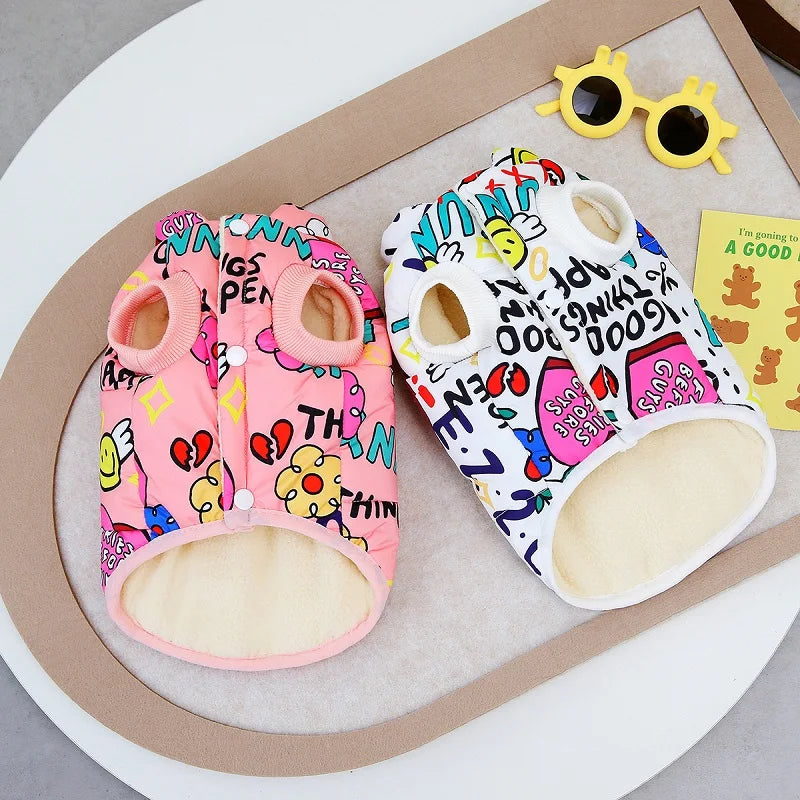 Windproof Graffiti Print Dog Vest
