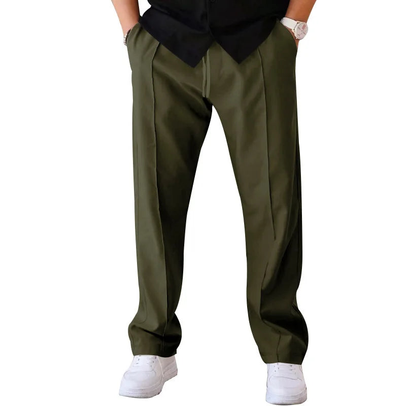 2025 New Jogger Trousers Thin Pants Men's Spring/Summer Loose Straight Leg Sports Casual Pants American Oversize Long Leg Pants