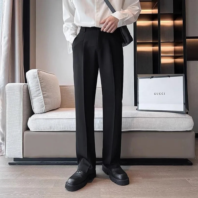 Classic White Wide-Leg Dress Pants