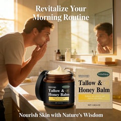 Beef Tallow Honey Balm for Men Lasting Moisturizing Dryness Soothing Skin Firming Smoothing Roughness Anti Aging Face Cream