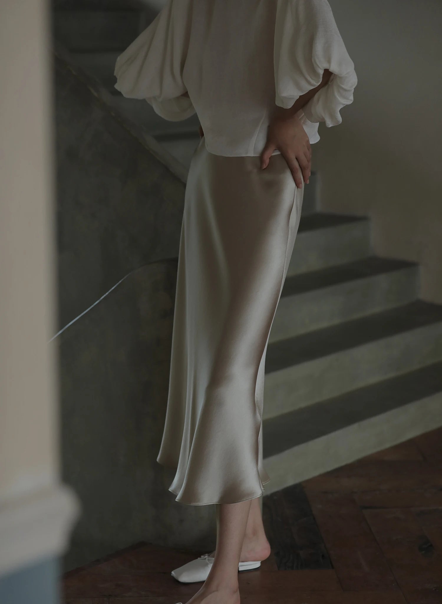 Elegant Satin A-Line Summer Skirt