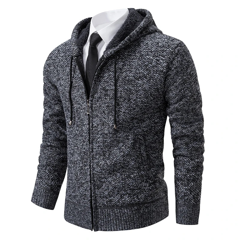 Stand Collar Fleece Zip Cardigan