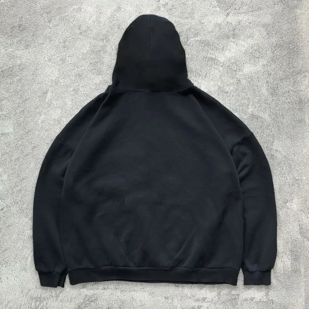 Animal Print Drawstring Cotton Hoodie