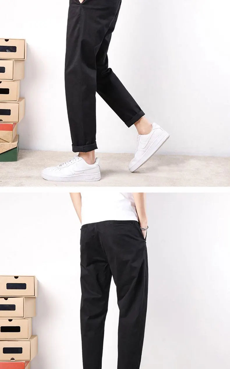 Korean Casual Elastic Cargo Pants