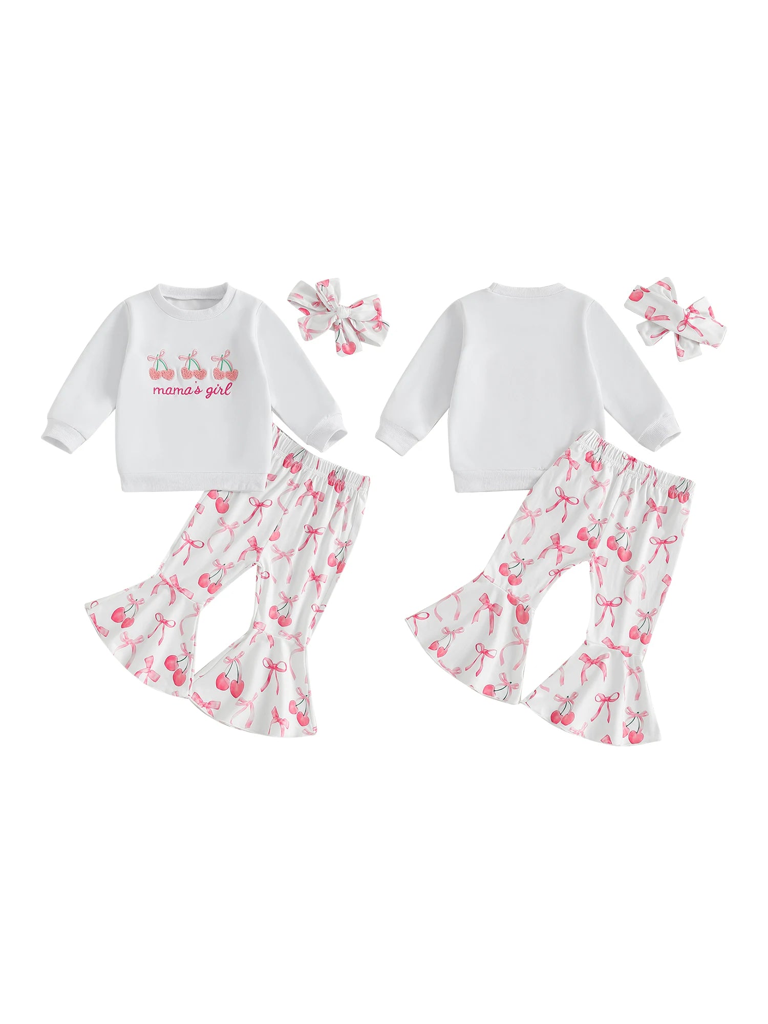 Cherry Bow Toddler Outfit Set