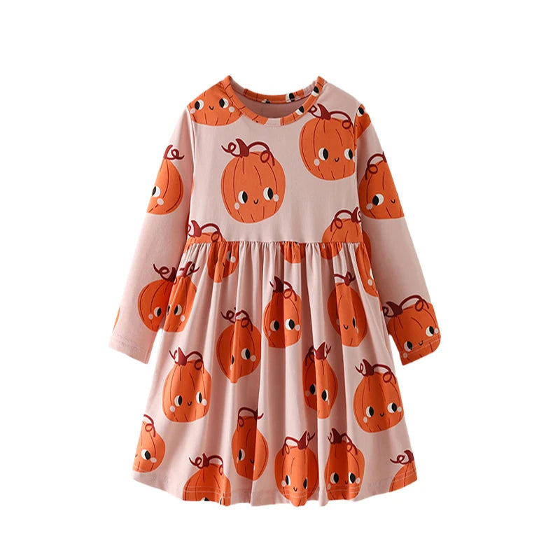 Floral Button Princess Girls Dress