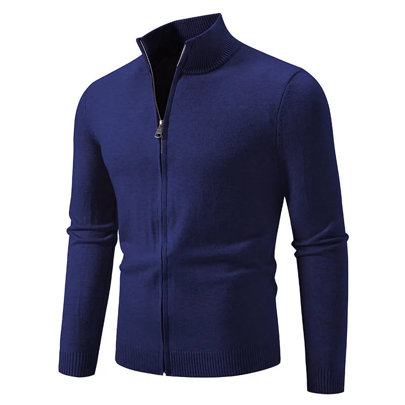 Slim Zip Knit Cardigan