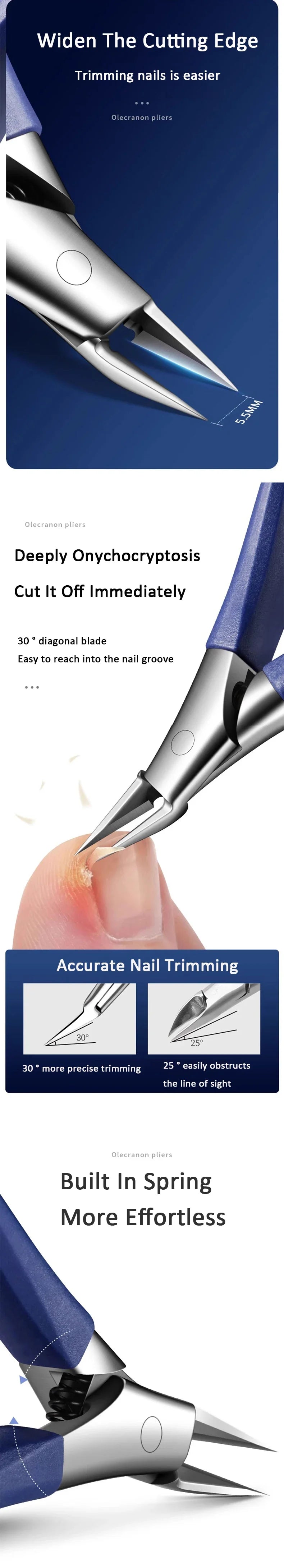 Nail Scissors Household Manicure Tools New Anti-Splash Nail Clippers Large Thick Hard Special Nail Clippers Pedicure Tools
