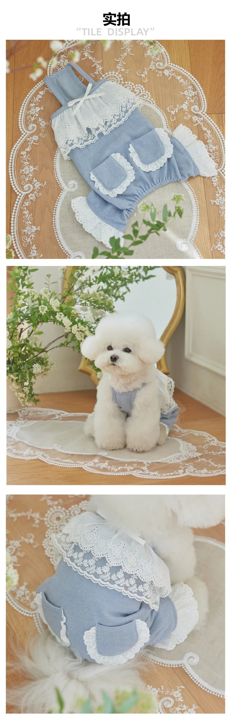 Cute Lace Pet Overalls Jumpsuit
