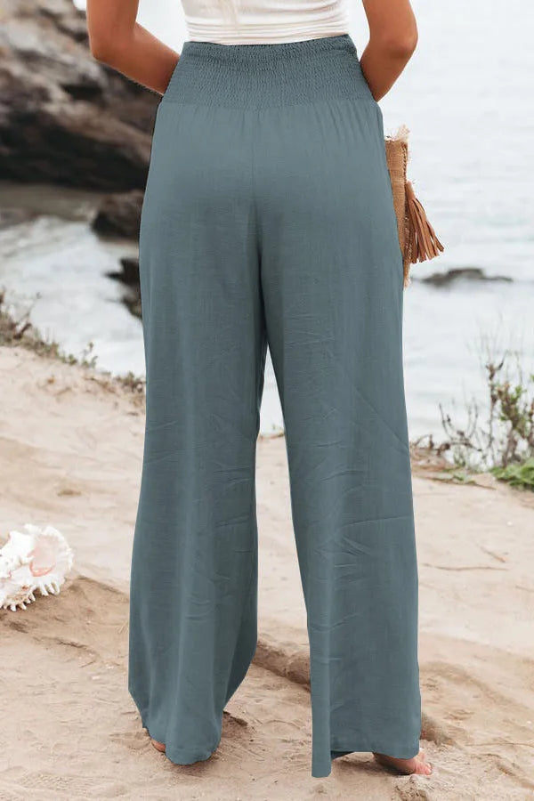 Drawstring Beach Wide Leg Pants