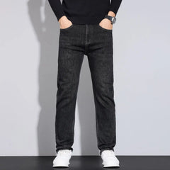 JEAN2026 Autumn/Winter New Men's Casual Pants, High-Quality Business Formal Sportswear Jeans, Straight-Leg Stretch Long Pants