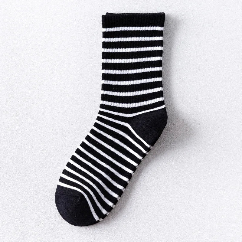 Colorful Grid Stripe Crew Socks