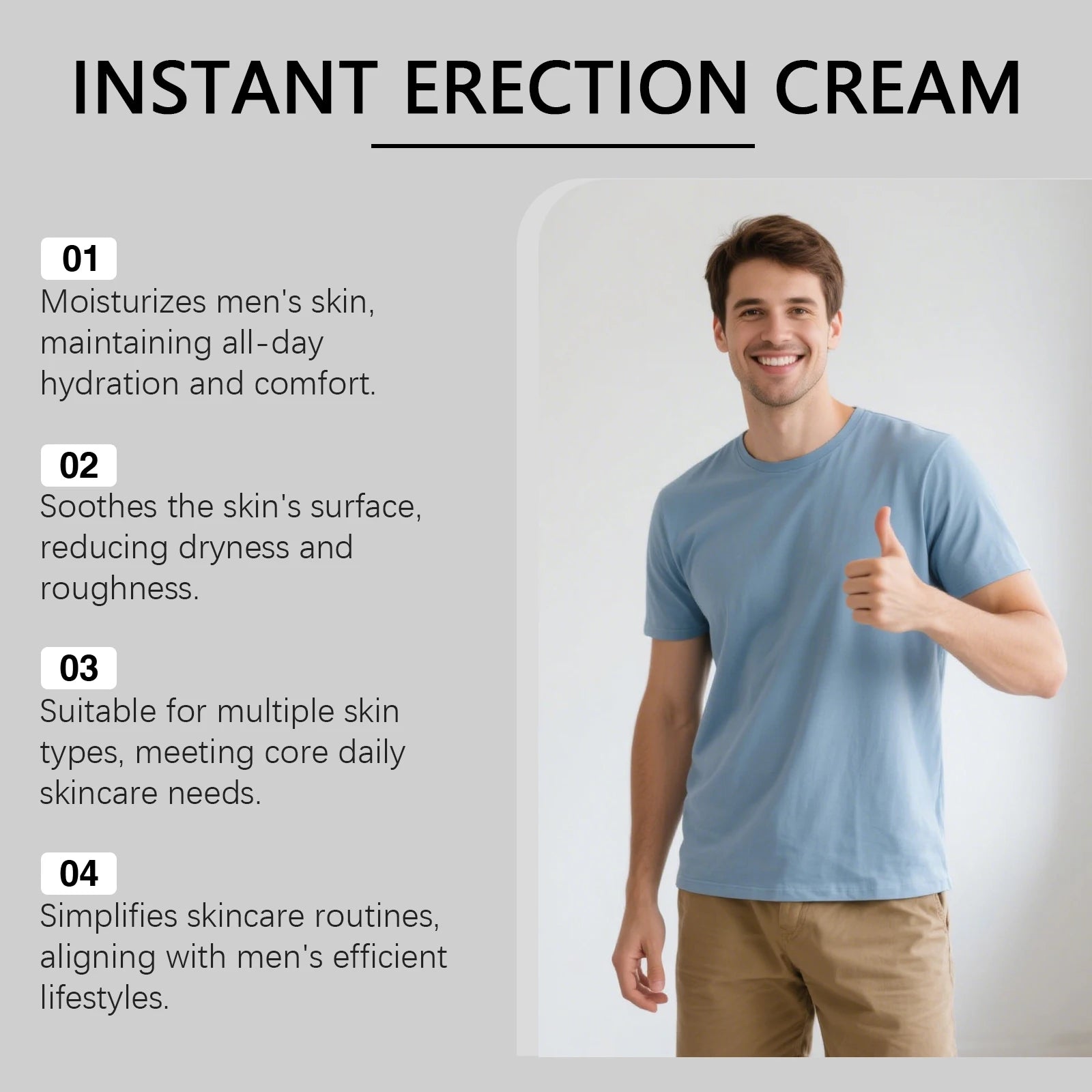Men's Care Cream, with mild ingredients to comfort and care for men’s body, external topical care cream for daily use.