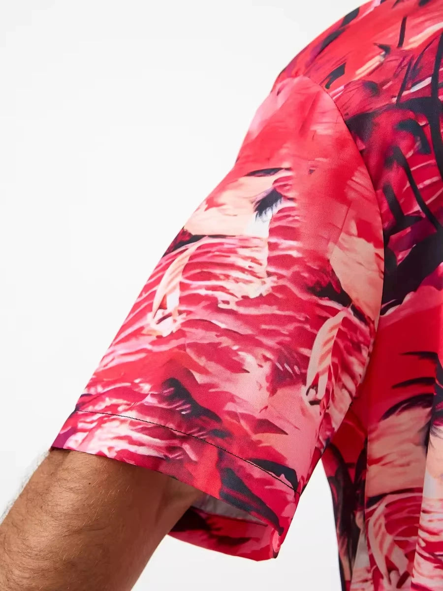 Floral 3D Print Casual Shirt