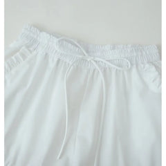 Women's Embroidered Shorts Summer New Elastic Waist With Pockets Lace-up Shorts Fashion Casual Female Shorts