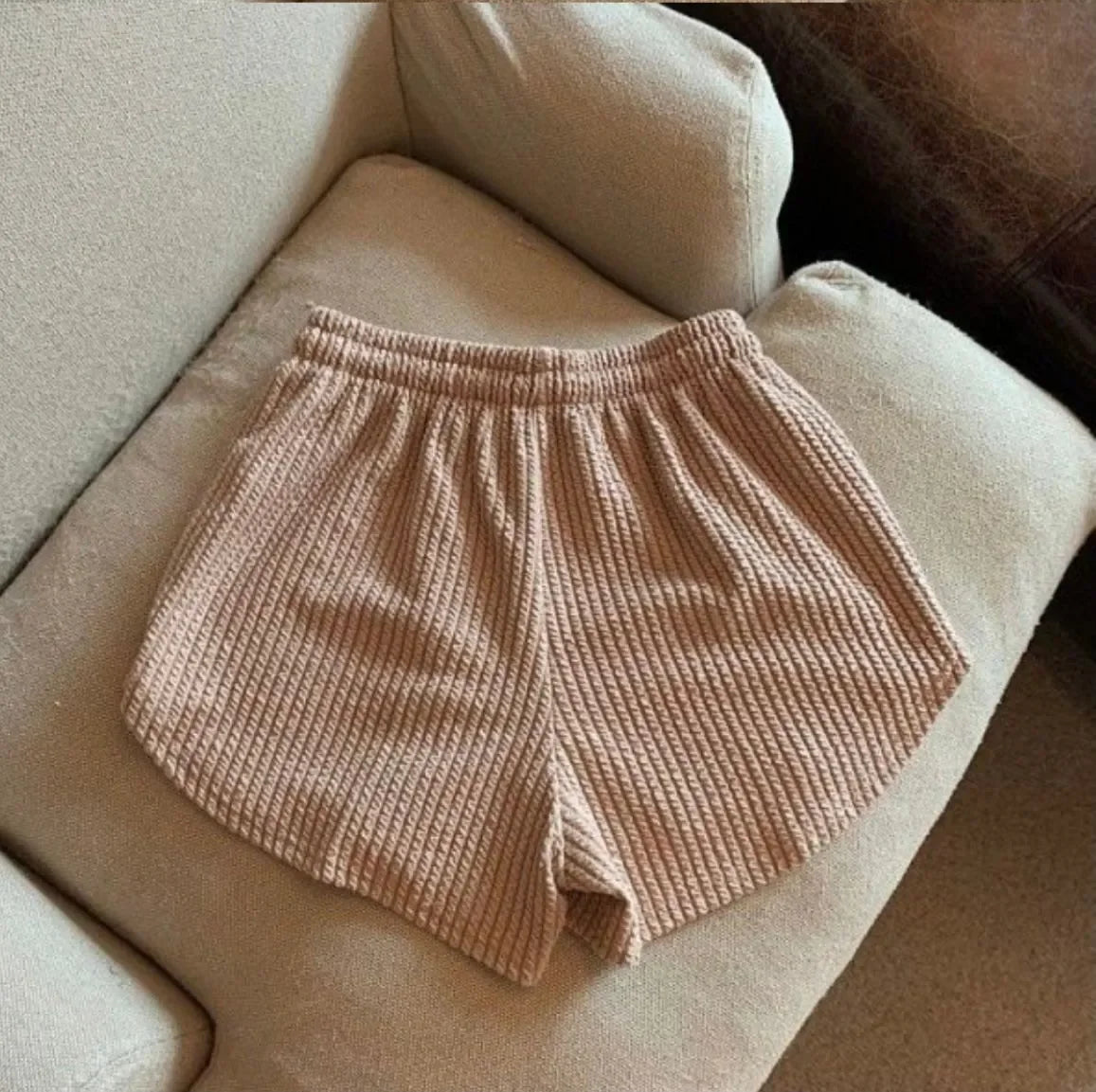 High Waist Drawstring Sweat Shorts
