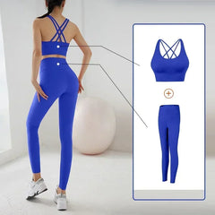 Women's Yoga Set Workout Set 2 Piece High Waist Yoga Leggings Sports Bra Gym Suit Activewear Sports Fitness Set Sports Suit