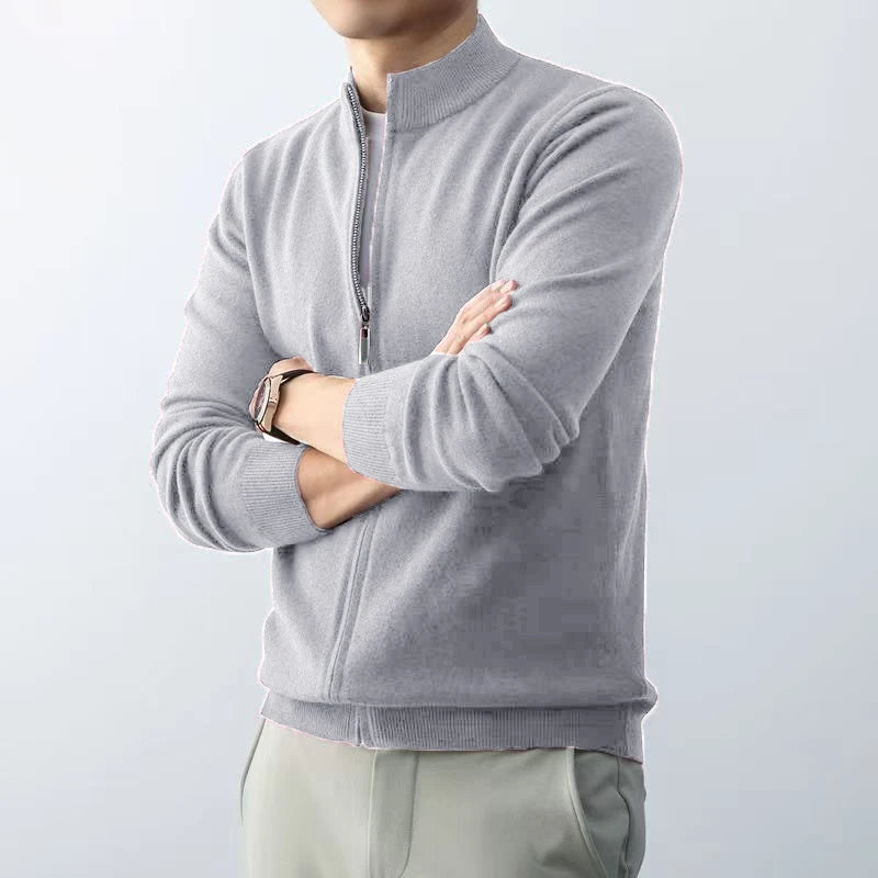 Slim Zip Knit Cardigan